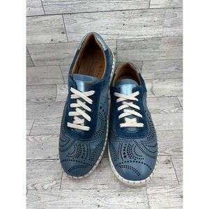 Spring Step Jumilla Blue Leather Perforated Lace‎ Up Sneakers Women EU 38 US 7.5